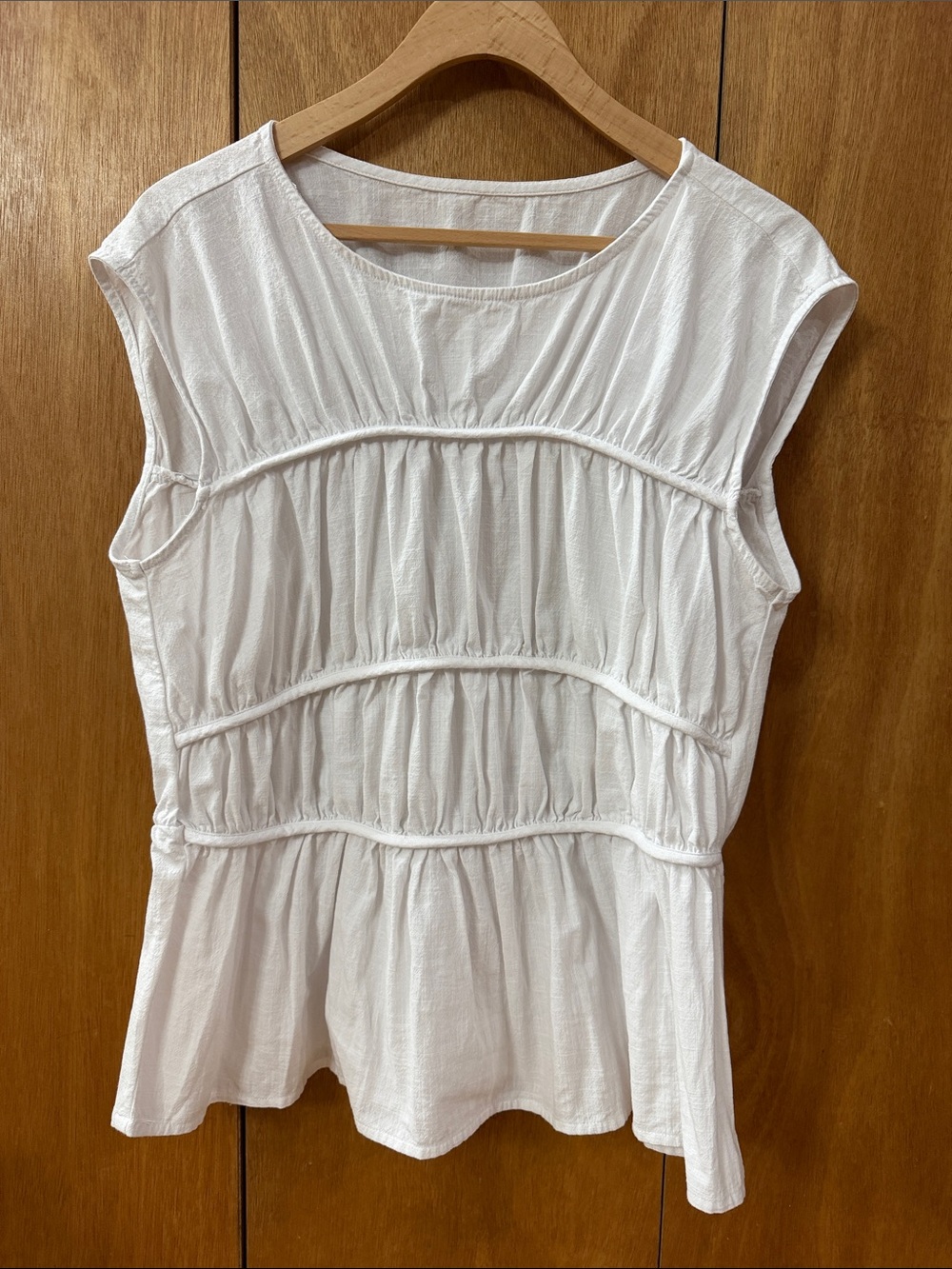 Billy J White Gathered Peplum Top